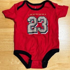Red Jordan 23 Onesie (Size 0/3 Months)